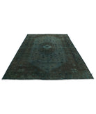 Overdye 7'0'' X 9'8'' Hand-Knotted Wool Rug 7'0'' x 9'8'' (210 X 290) / Green / Charcoal