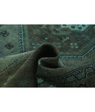 Overdye 7'0'' X 9'8'' Hand-Knotted Wool Rug 7'0'' x 9'8'' (210 X 290) / Green / Charcoal