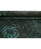 Overdye 7'0'' X 9'8'' Hand-Knotted Wool Rug 7'0'' x 9'8'' (210 X 290) / Green / Charcoal