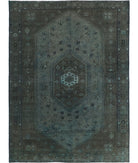 Overdye 7'0'' X 9'8'' Hand-Knotted Wool Rug 7'0'' x 9'8'' (210 X 290) / Green / Charcoal