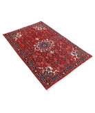 Hamadan 3'3'' X 5'0'' Hand-Knotted Wool Rug 3'3'' x 5'0'' (98 X 150) / Red / Black