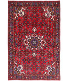 Hamadan 3'3'' X 5'0'' Hand-Knotted Wool Rug 3'3'' x 5'0'' (98 X 150) / Red / Black