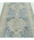 Vintage 3'5'' X 13'5'' Hand-Knotted Wool Rug 3'5'' x 13'5'' (103 X 403) / Blue / Ivory