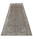 Vintage 3'3'' X 9'3'' Hand-Knotted Wool Rug 3'3'' x 9'3'' (98 X 278) / Grey / Ivory