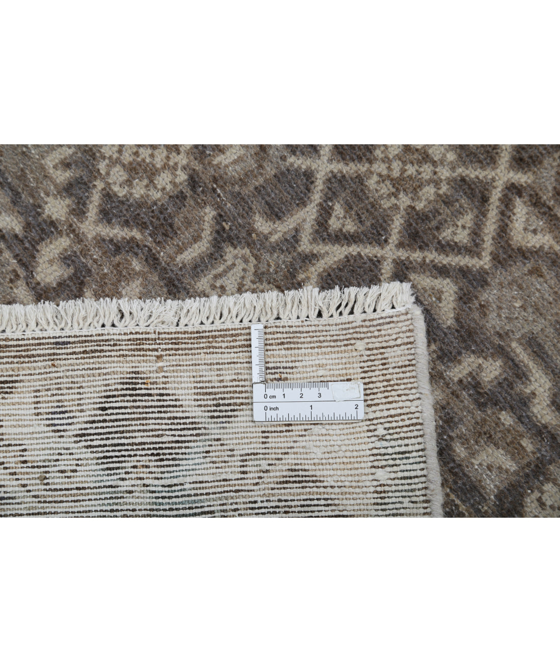 Vintage 3'3'' X 9'3'' Hand-Knotted Wool Rug 3'3'' x 9'3'' (98 X 278) / Grey / Ivory