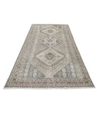 Vintage 4'10'' X 9'9'' Hand-Knotted Wool Rug 4'10'' x 9'9'' (145 X 293) / Ivory / Grey