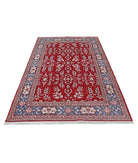 Hereke 5'0'' X 7'9'' Hand-Knotted Art Silk Rug 5'0'' x 7'9'' (150 X 233) / Red / Grey