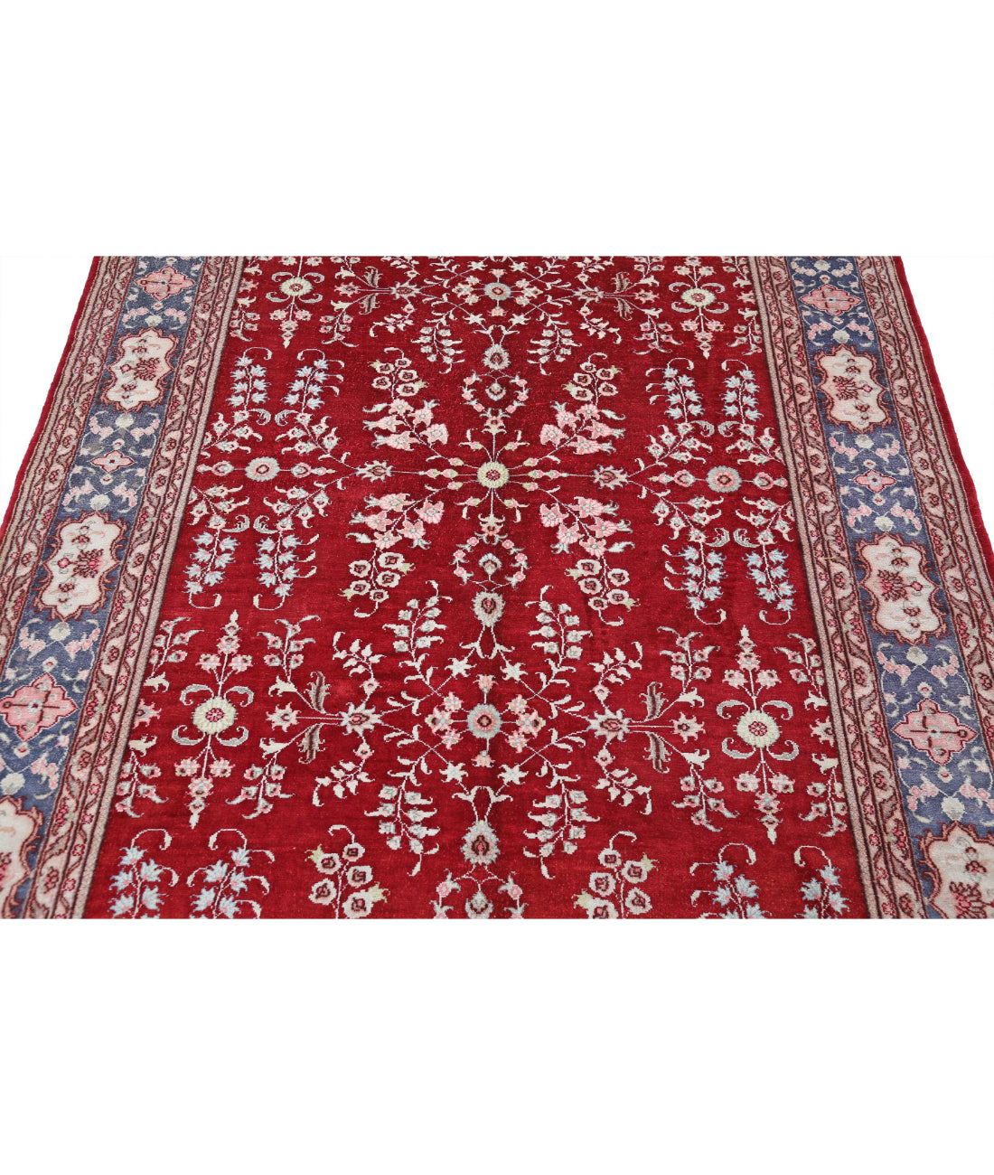 Hereke 5'0'' X 7'9'' Hand-Knotted Art Silk Rug 5'0'' x 7'9'' (150 X 233) / Red / Grey