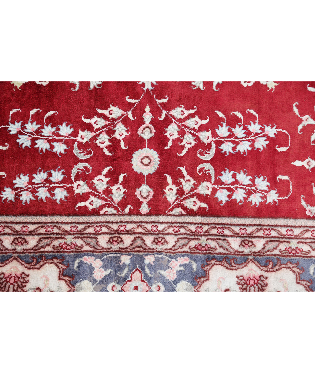 Hereke 5'0'' X 7'9'' Hand-Knotted Art Silk Rug 5'0'' x 7'9'' (150 X 233) / Red / Grey