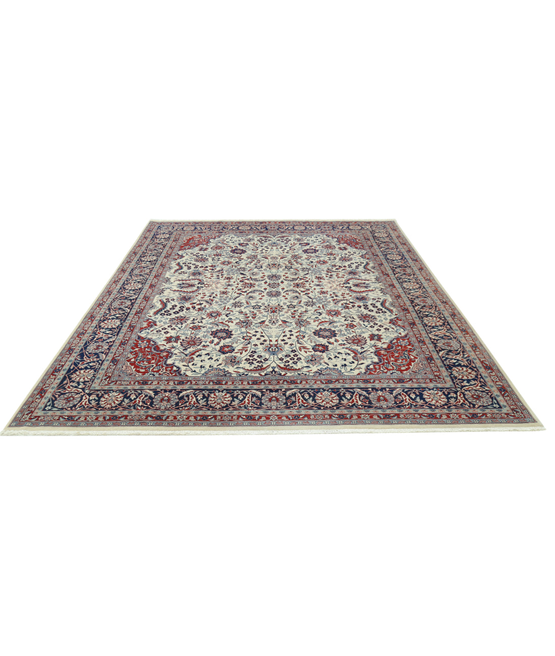 Heritage 8' 1" X 9' 11" Hand-Knotted Wool Rug 8' 1" X 9' 11" (246 X 302) / Ivory / Blue