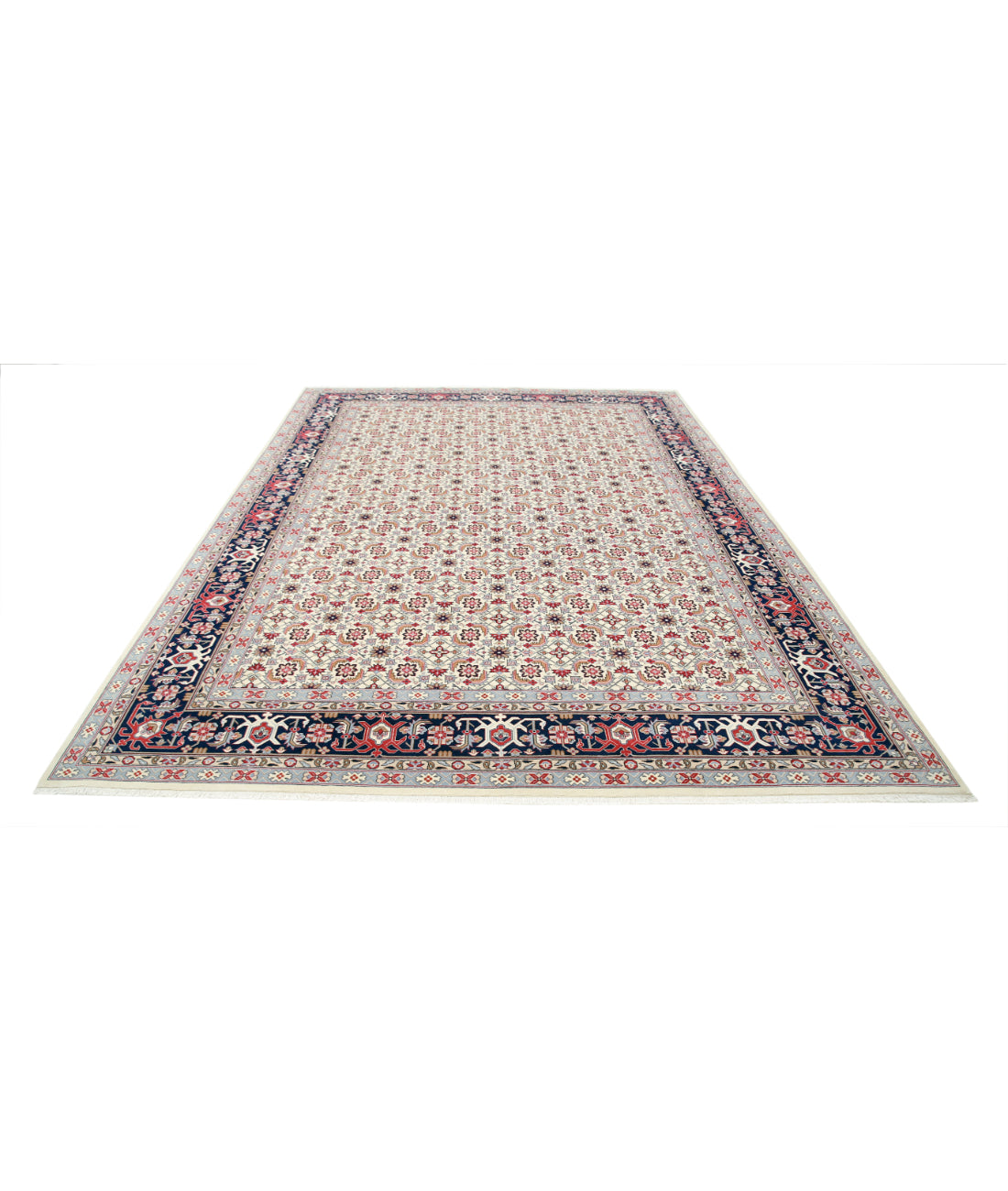 Heritage 8' 1" X 11' 5" Hand-Knotted Wool Rug 8' 1" X 11' 5" (246 X 348) / Ivory / Blue