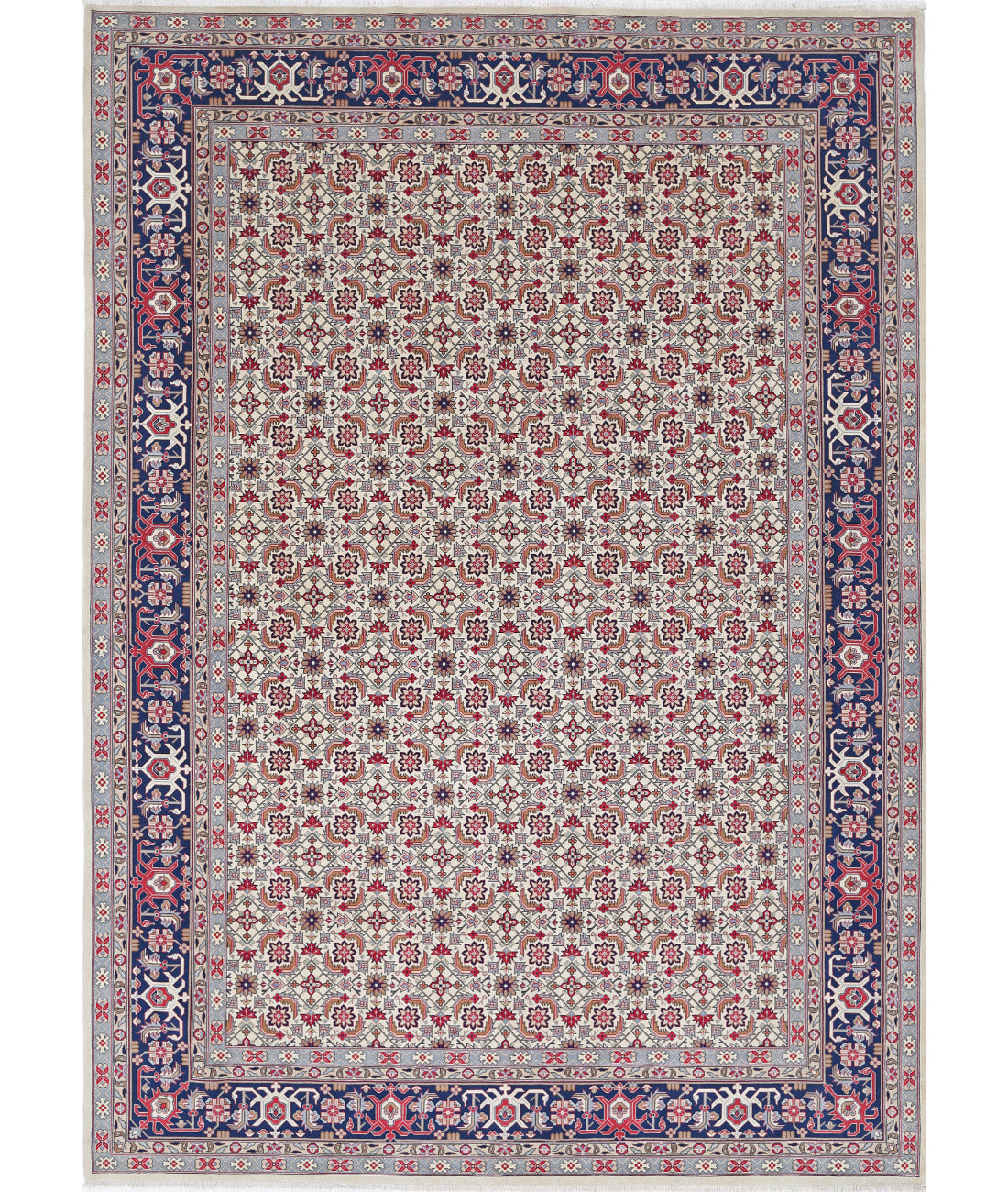 Heritage 8' 1" X 11' 5" Hand-Knotted Wool Rug 8' 1" X 11' 5" (246 X 348) / Ivory / Blue