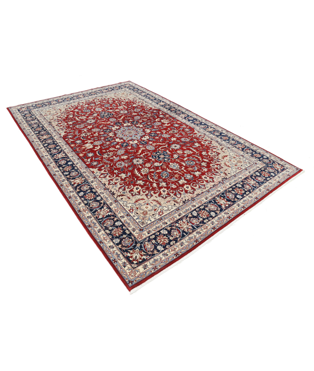 Heritage 6' 6" X 9' 10" Hand-Knotted Wool Rug 6' 6" X 9' 10" (198 X 300) / Red / Blue