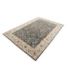 Heritage 6' 2" X 9' 0" Hand-Knotted Wool Rug 6' 2" X 9' 0" (188 X 274) / Green / Ivory