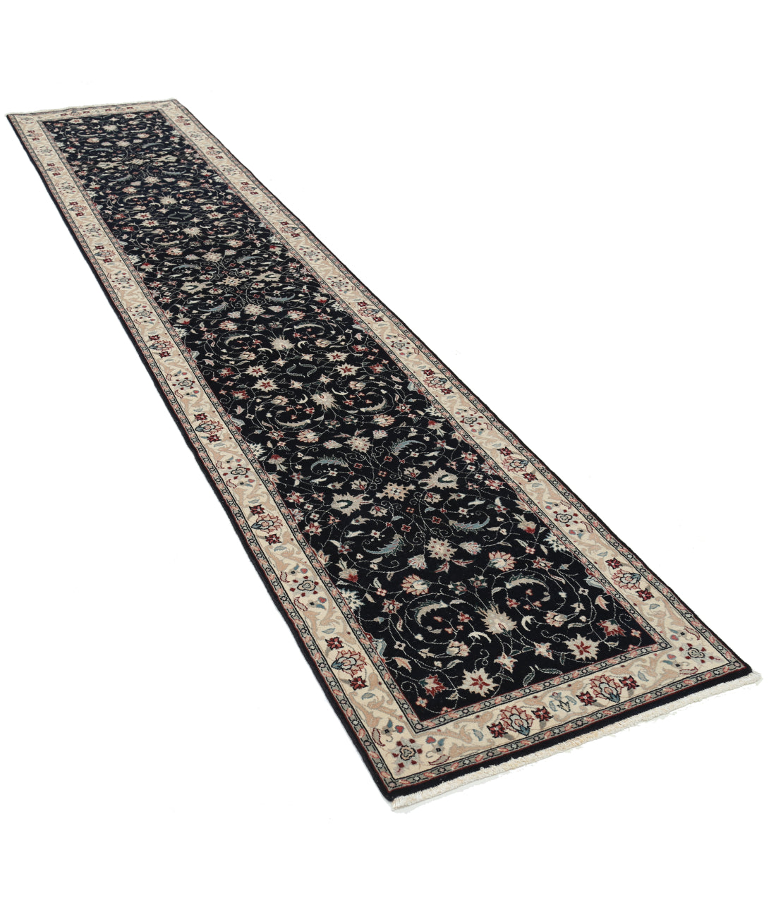 Heritage 2' 6" X 11' 10" Hand-Knotted Wool Rug 2' 6" X 11' 10" (76 X 361) / Black / Ivory