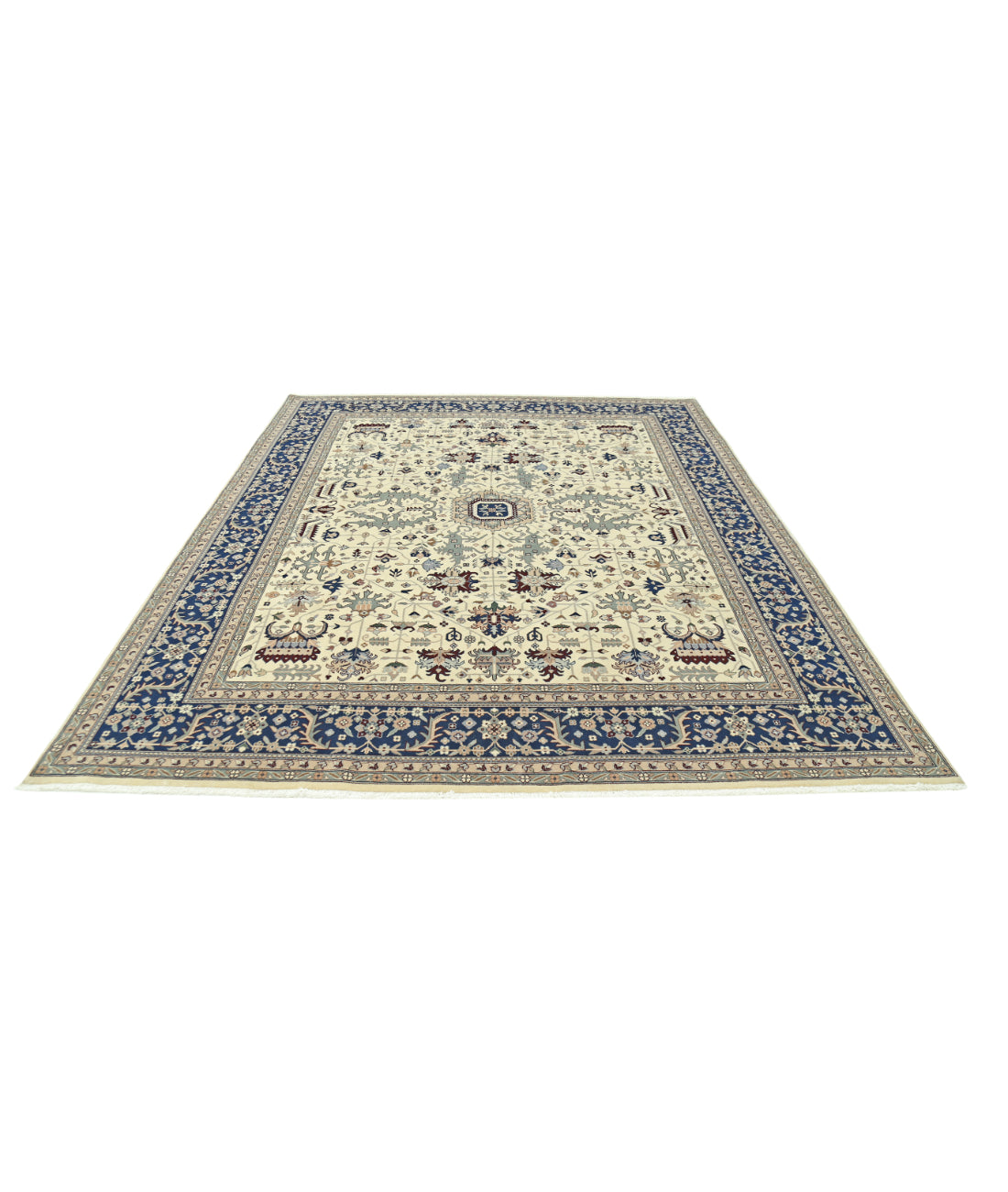 Heritage 8' 9" X 9' 11" Hand-Knotted Wool Rug 8' 9" X 9' 11" (267 X 302) / Ivory / Blue