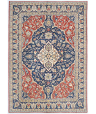 Hand Knotted Heriz Wool Rug 9' 11" X 13' 10" 9' 11" X 13' 10" (302 X 422) / Red / Blue