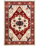 Hand Knotted Heriz Wool Rug 6' 8" X 9' 7" 6' 8" X 9' 7" (203 X 292) / Red / Ivory
