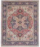 Hand Knotted Heriz Wool Rug 11' 7" X 14' 1" 11' 7" X 14' 1" (353 X 429) / Red / Blue