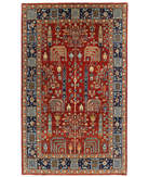 Hand Knotted Humna Wool Rug 5' 10" X 9' 5" 5' 10" X 9' 5" (178 X 287) / Red / Blue