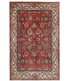 Hand Knotted Nomadic Caucasian Humna Wool Rug - 6'6'' x 10'4'' 6' 6" X 10' 4" ( 198 X 315 ) / Red / Ivory