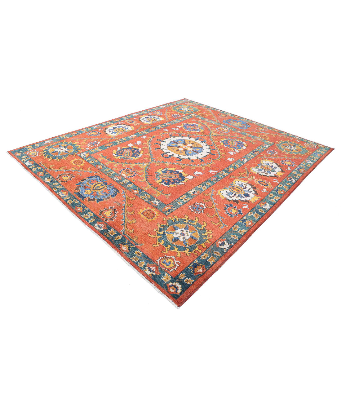 Humna 8'3'' X 9'10'' Hand-Knotted Wool Rug 8'3'' x 9'10'' (248 X 295) / Rust / N/A