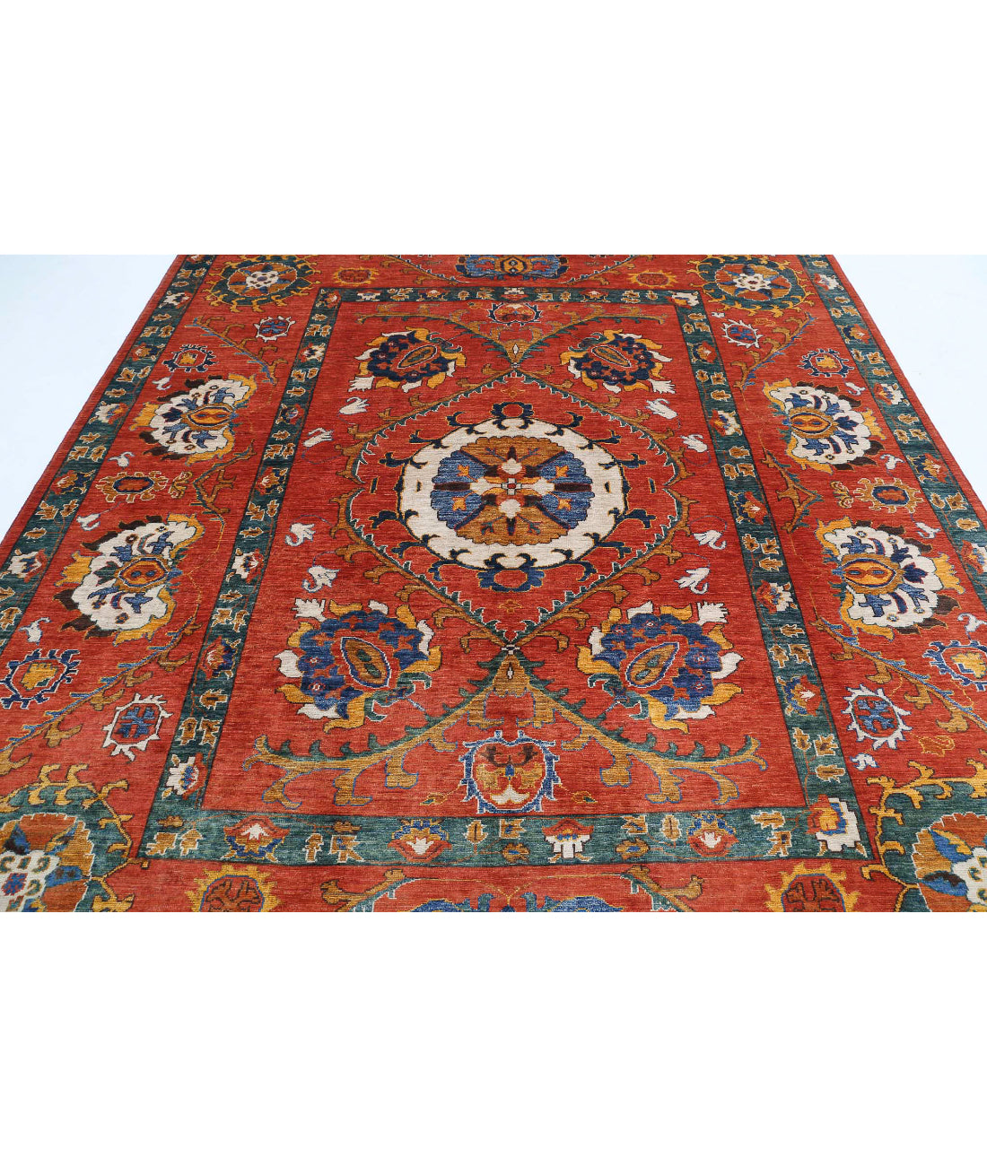 Humna 8'3'' X 9'10'' Hand-Knotted Wool Rug 8'3'' x 9'10'' (248 X 295) / Rust / N/A