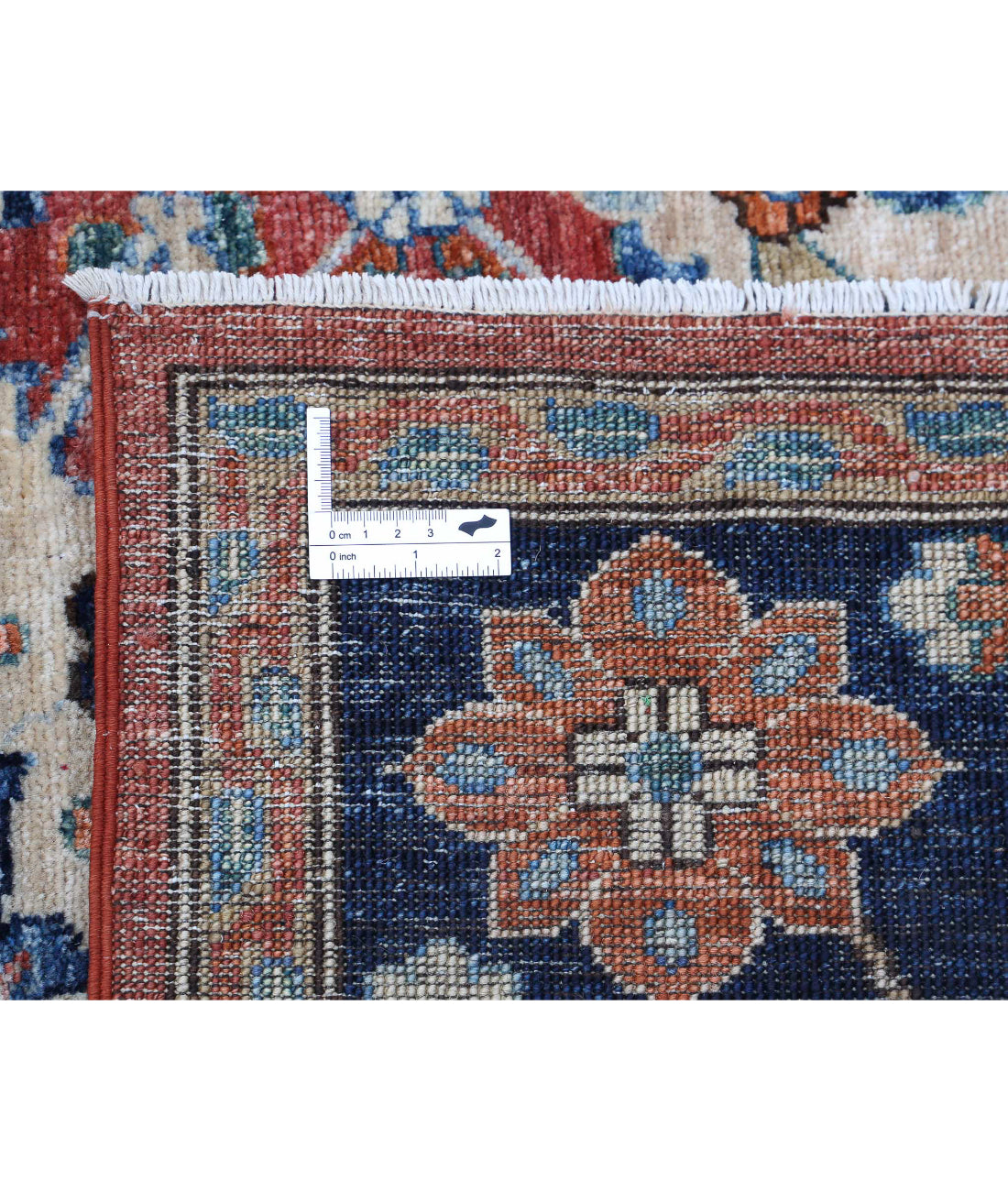 Humna 7'10'' X 9'10'' Hand-Knotted Wool Rug 7'10'' x 9'10'' (235 X 295) / Red / Blue