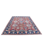 Humna 7'10'' X 9'10'' Hand-Knotted Wool Rug 7'10'' x 9'10'' (235 X 295) / Red / Blue