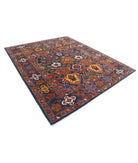 Humna 8'3'' X 9'11'' Hand-Knotted Wool Rug 8'3'' x 9'11'' (248 X 298) / Blue / Red