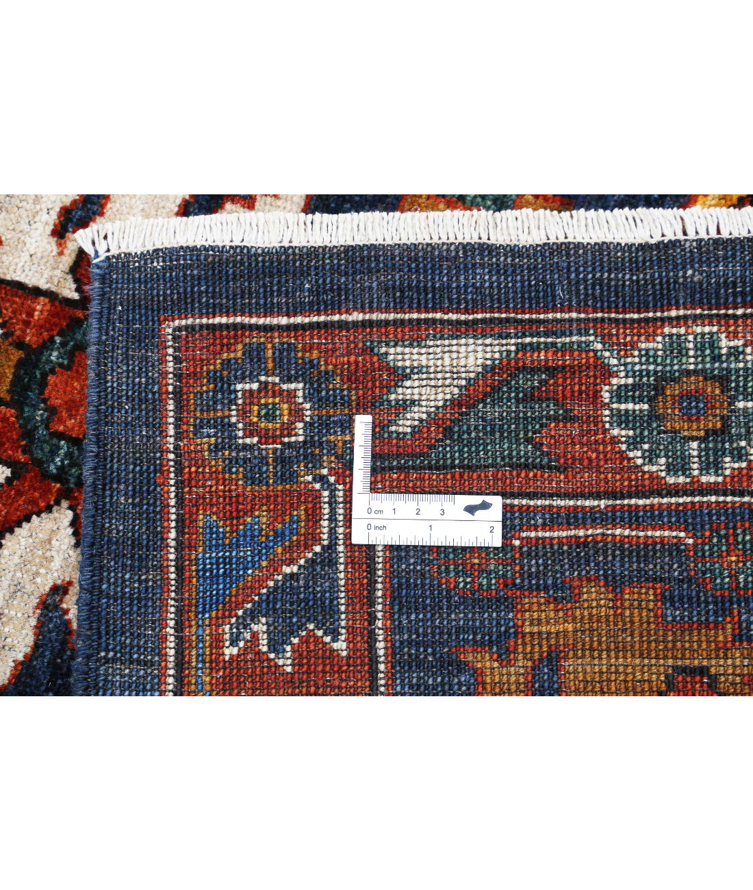 Humna 8'3'' X 9'11'' Hand-Knotted Wool Rug 8'3'' x 9'11'' (248 X 298) / Blue / Red