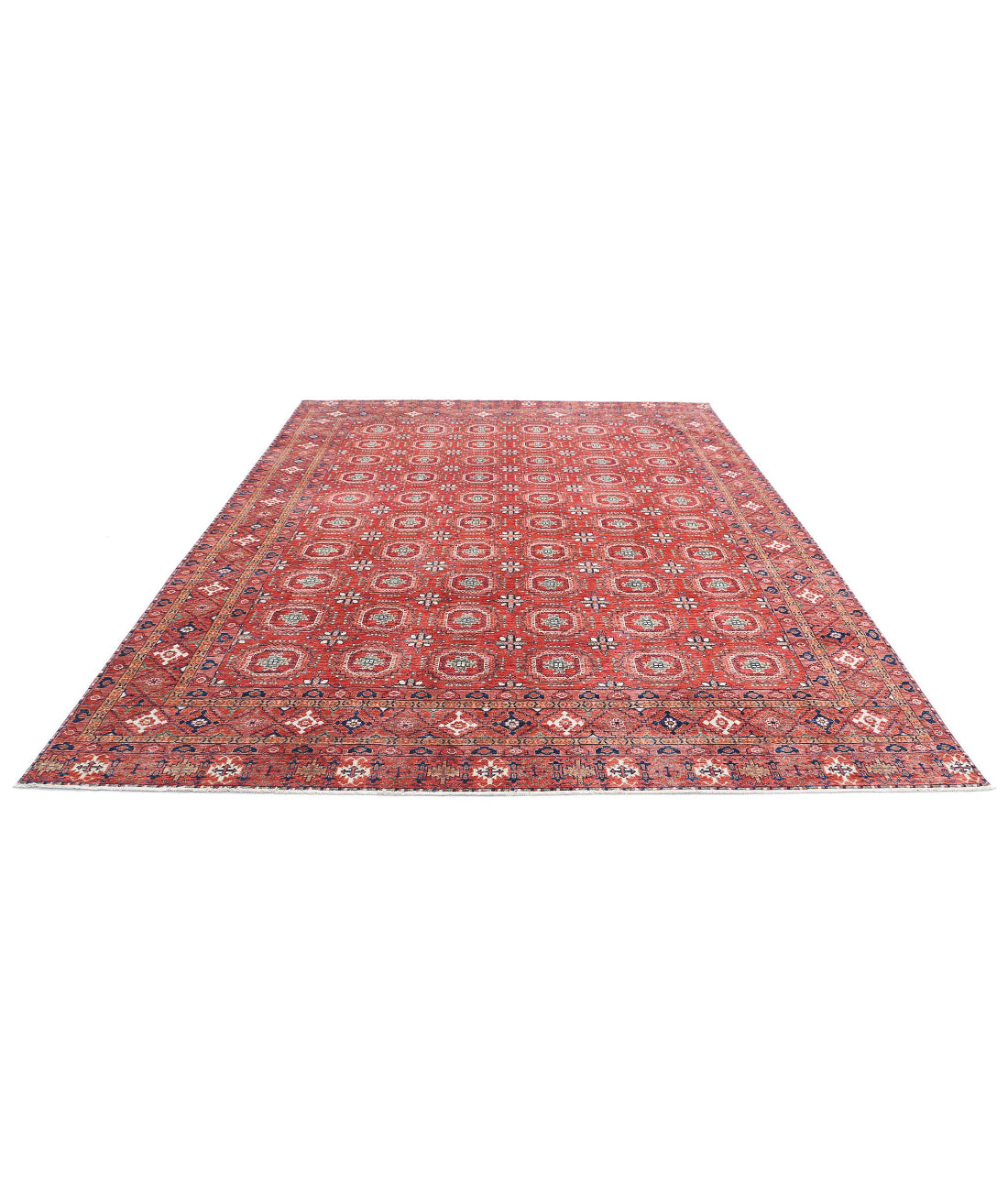 Humna 8'11'' X 11'10'' Hand-Knotted Wool Rug 8'11'' x 11'10'' (268 X 355) / Red / Red