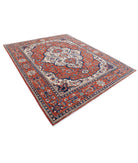 Heriz 8'0'' X 9'8'' Hand-Knotted Wool Rug 8'0'' x 9'8'' (240 X 290) / Ivory / Rust