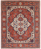 Heriz 8'0'' X 9'8'' Hand-Knotted Wool Rug 8'0'' x 9'8'' (240 X 290) / Ivory / Rust