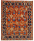 Hand Knotted Humna Wool Rug 8' 0" X 9' 8" 8' 0" X 9' 8" (244 X 295) / Rust / Blue