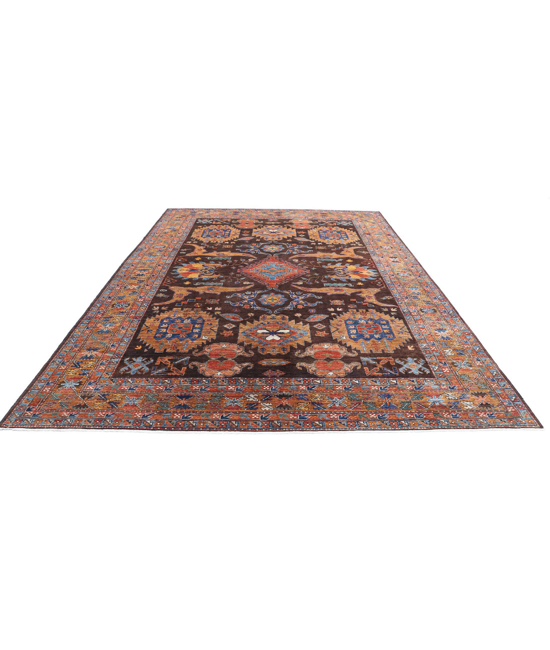 Humna 8'11'' X 12'7'' Hand-Knotted Wool Rug 8'11'' x 12'7'' (268 X 378) / Brown / Rust