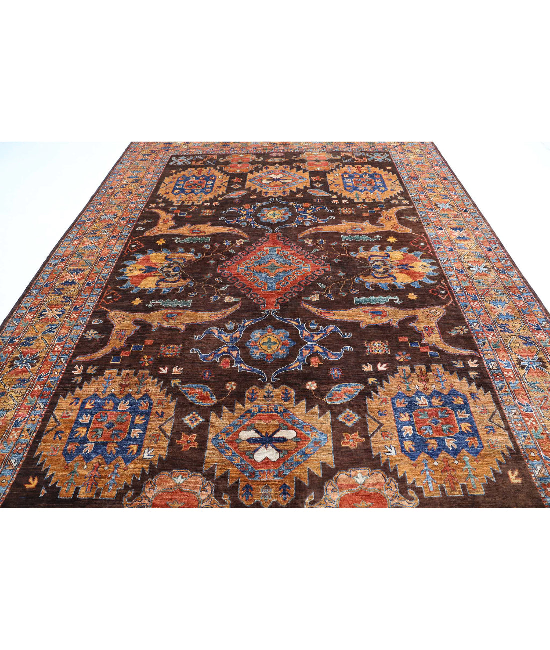 Humna 8'11'' X 12'7'' Hand-Knotted Wool Rug 8'11'' x 12'7'' (268 X 378) / Brown / Rust