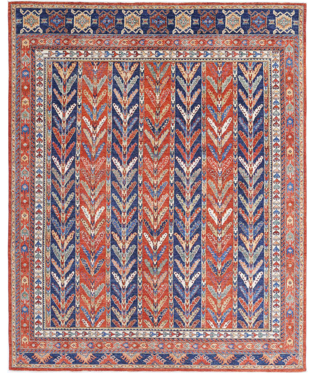 Humna 7'10'' X 9'9'' Hand-Knotted Wool Rug 7'10'' x 9'9'' (235 X 293) / Multi / Red