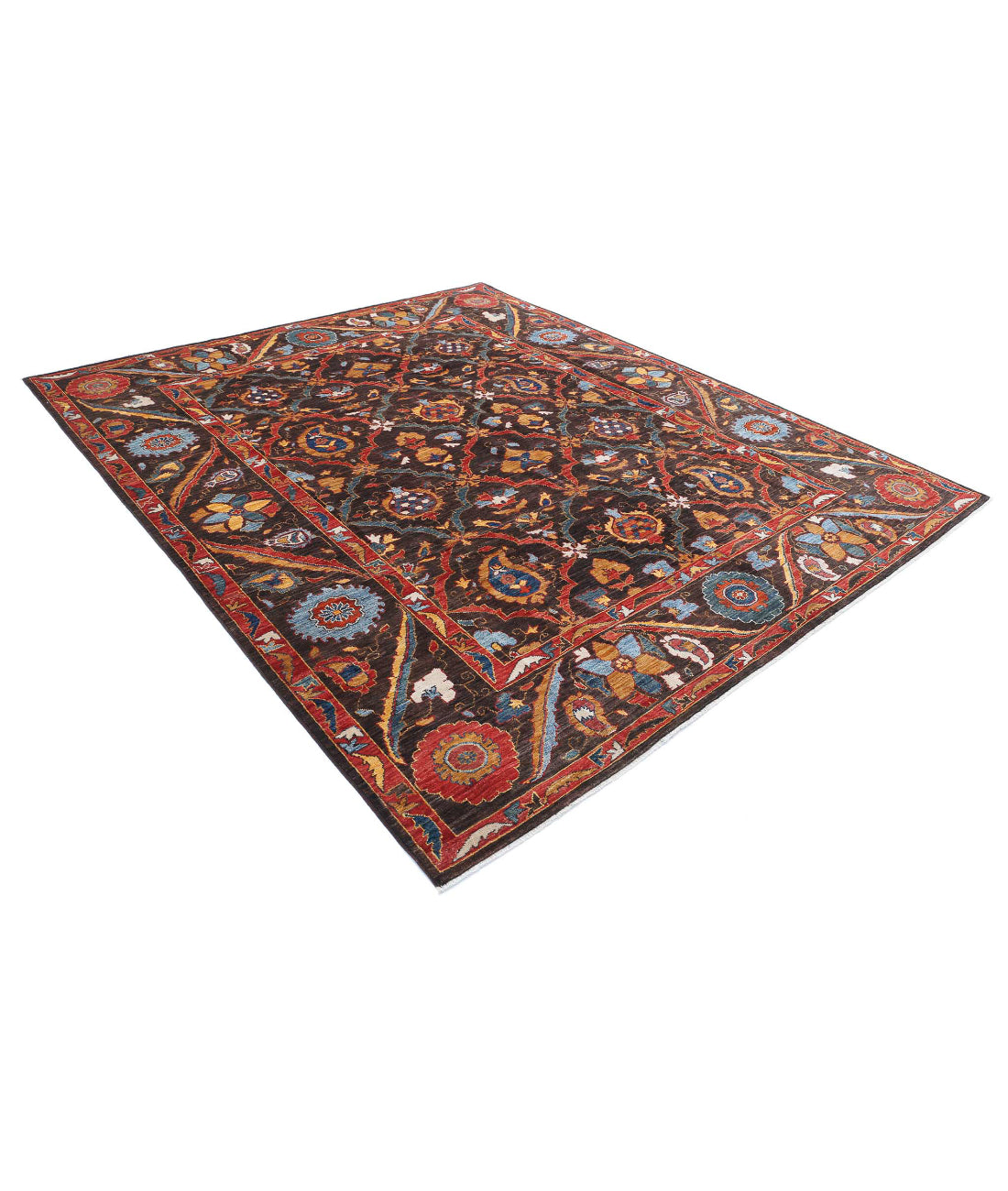 Humna 8'1'' X 9'8'' Hand-Knotted Wool Rug 8'1'' x 9'8'' (243 X 290) / Brown / Brown