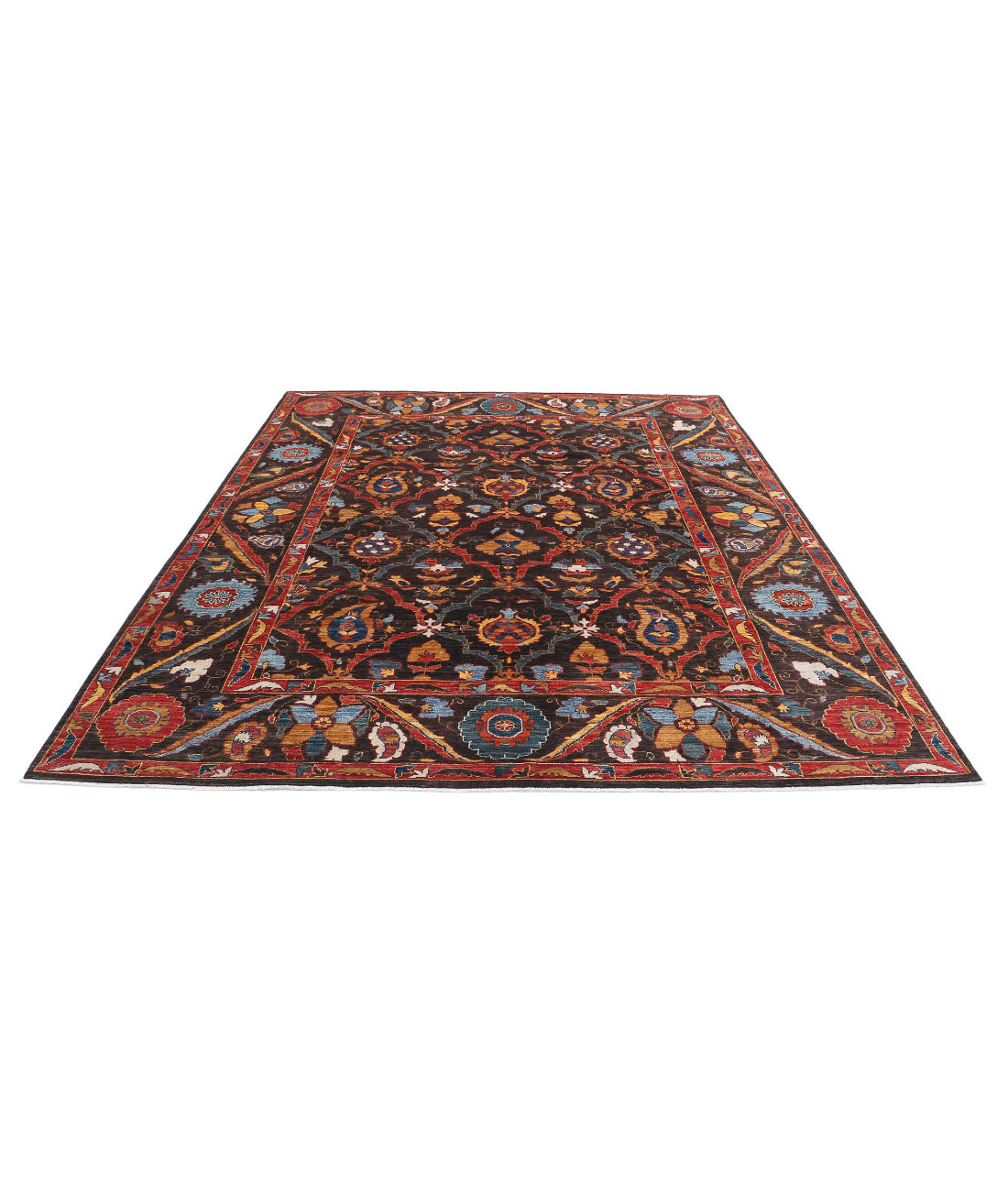 Humna 8'1'' X 9'8'' Hand-Knotted Wool Rug 8'1'' x 9'8'' (243 X 290) / Brown / Brown