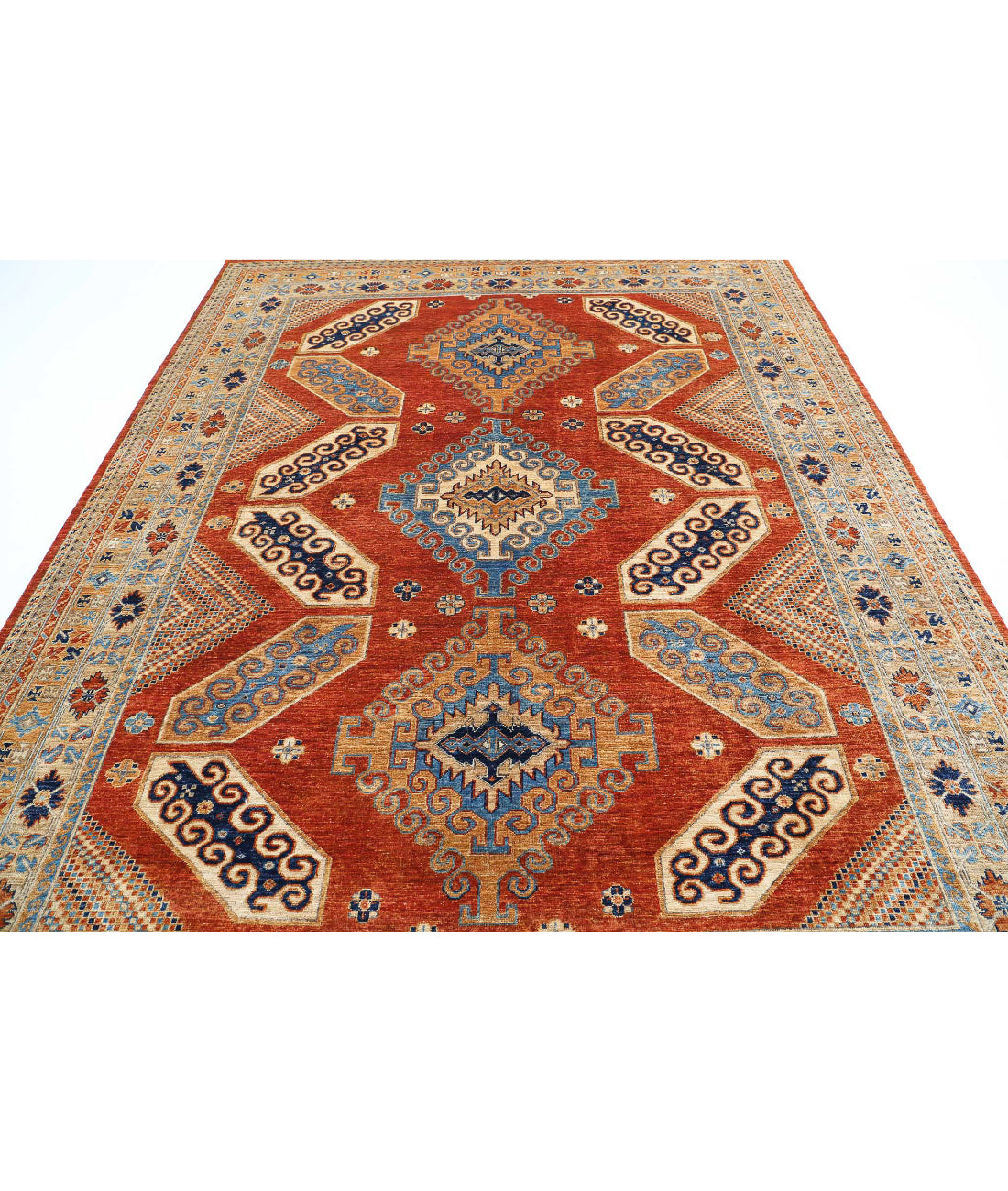 Humna 7'10'' X 9'11'' Hand-Knotted Wool Rug 7'10'' x 9'11'' (235 X 298) / Rust / Ivory