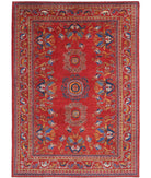 Humna 10'0'' X 14'0'' Hand-Knotted Wool Rug 10'0'' x 14'0'' (300 X 420) / Rust / Blue