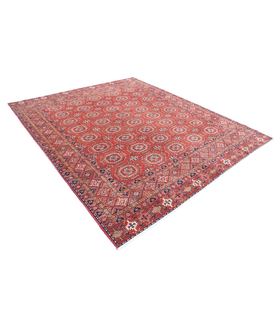 Humna 8'2'' X 9'8'' Hand-Knotted Wool Rug 8'2'' x 9'8'' (245 X 290) / Red / Blue