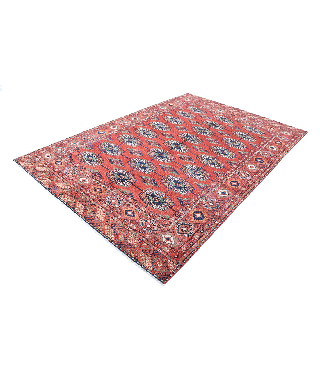 Humna 6'8'' X 9'8'' Hand-Knotted Wool Rug 6'8'' x 9'8'' (200 X 290) / Red / Rust