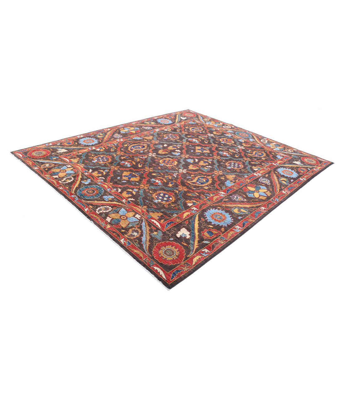 Humna 8'2'' X 9'9'' Hand-Knotted Wool Rug 8'2'' x 9'9'' (245 X 293) / Brown / Rust