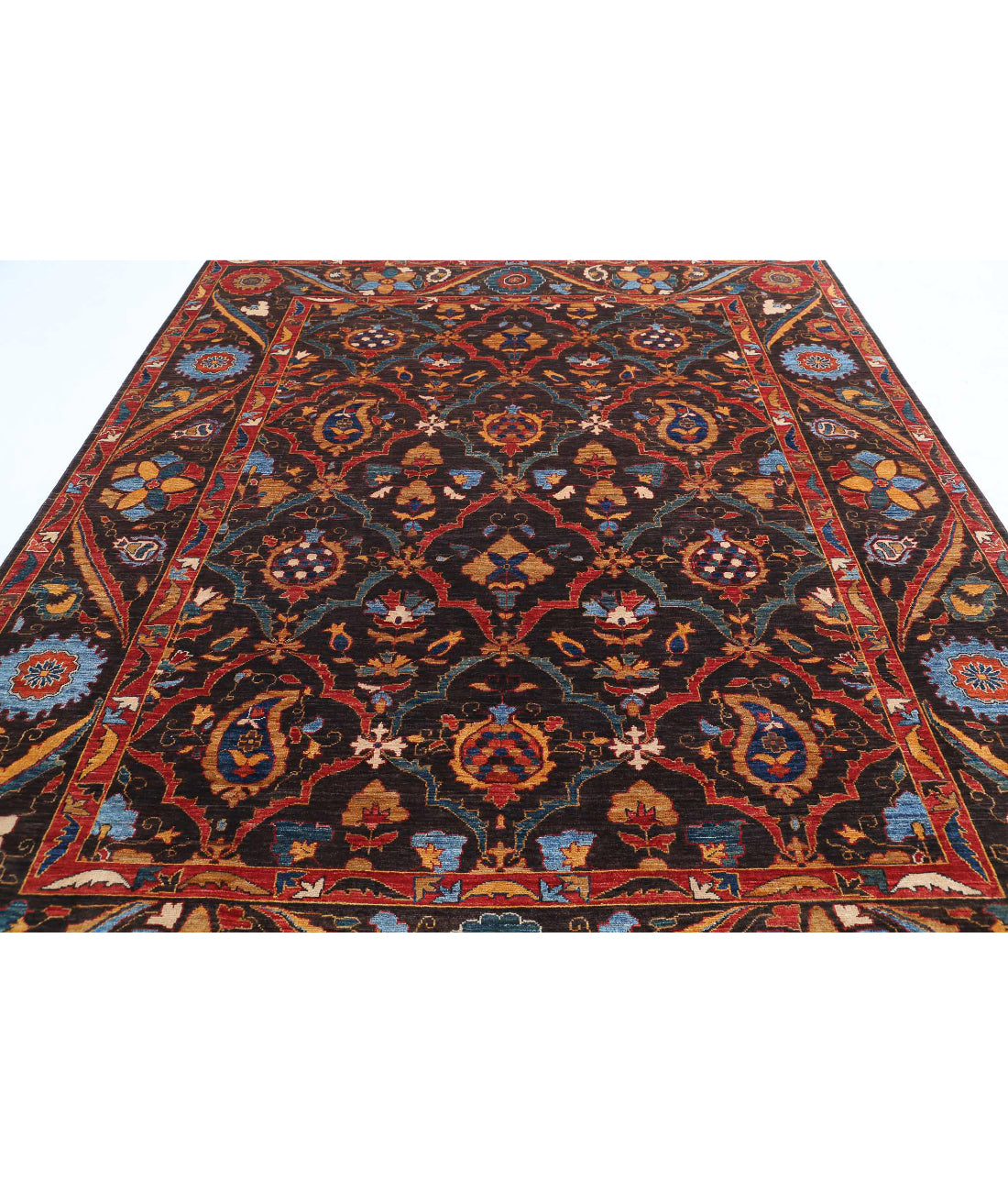 Humna 8'2'' X 9'9'' Hand-Knotted Wool Rug 8'2'' x 9'9'' (245 X 293) / Brown / Rust