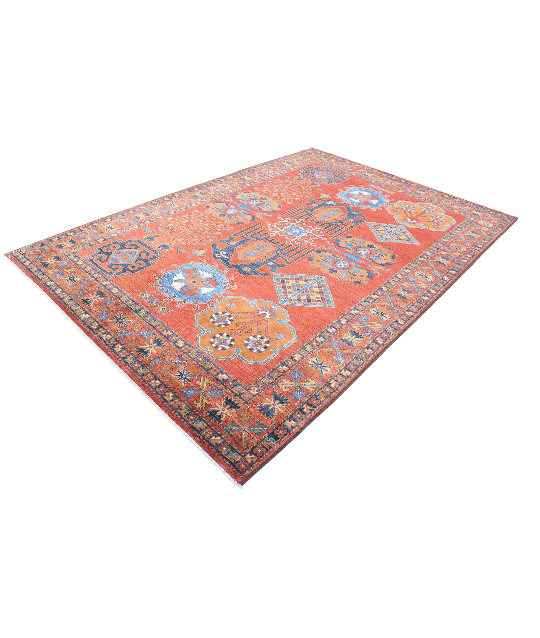 Humna 6'10'' X 10'1'' Hand-Knotted Wool Rug 6'10'' x 10'1'' (205 X 303) / Rust / Gold