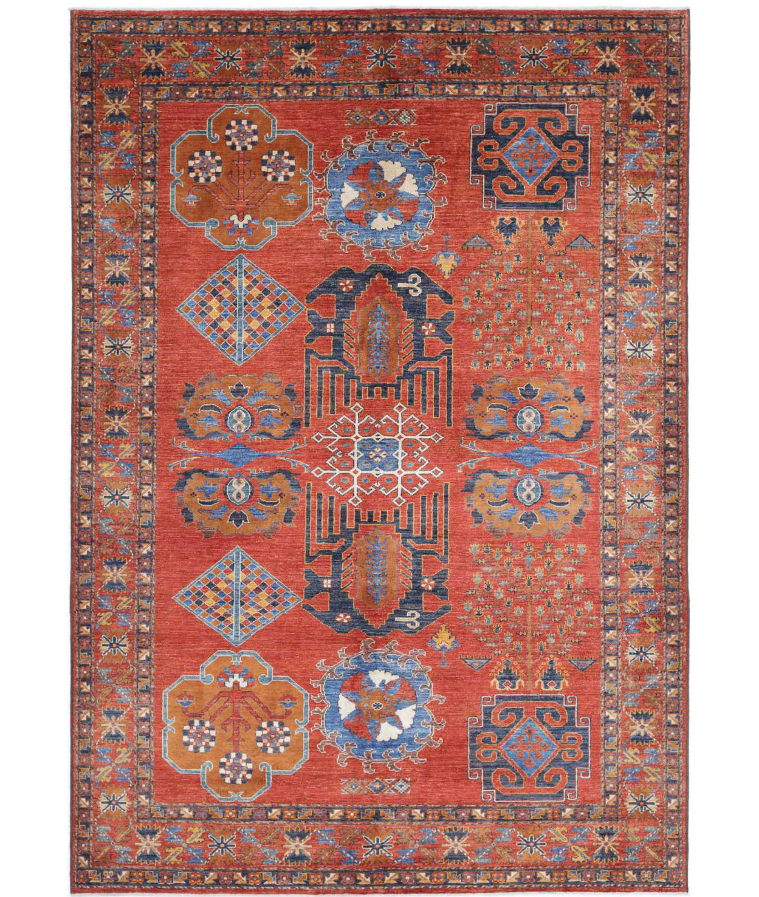 Humna 6'10'' X 10'1'' Hand-Knotted Wool Rug 6'10'' x 10'1'' (205 X 303) / Rust / Gold