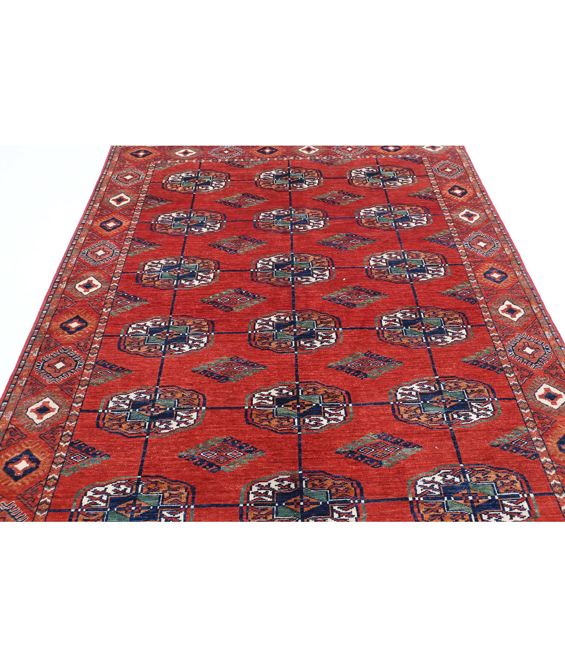 Humna 5'6'' X 7'11'' Hand-Knotted Wool Rug 5'6'' x 7'11'' (165 X 238) / Red / Rust