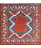 Humna 8'8'' X 9'2'' Hand-Knotted Wool Rug 8'8'' x 9'2'' (260 X 275) / Rust / Ivory